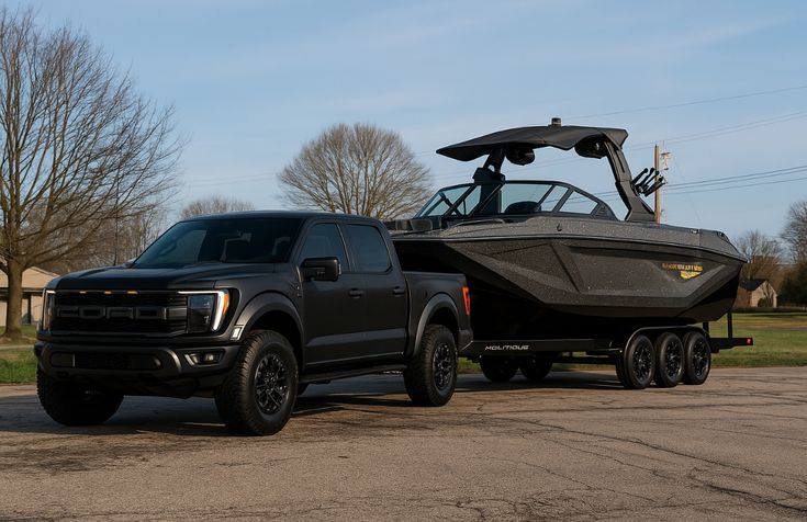 Black Raptor and matching wakeboat