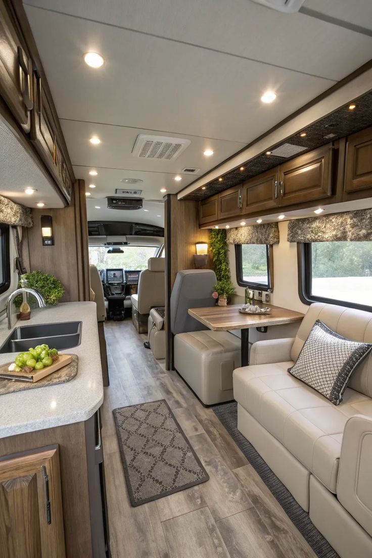 RV Interior Detail — kitchen and living reset